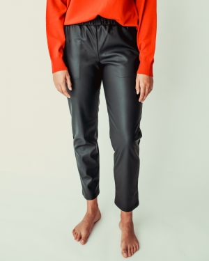 Broek lederlook ZWA