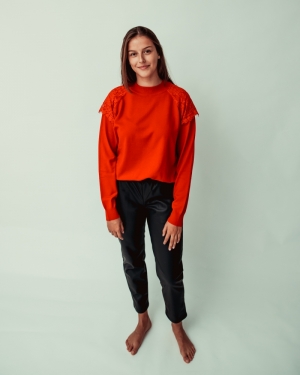 Broek lederlook ZWA