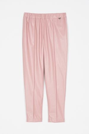 Broek lederlook ROZE