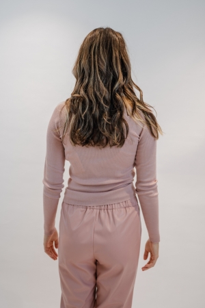 Broek lederlook ROZE