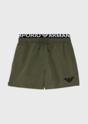 Zwemshort met elastiek KAKI