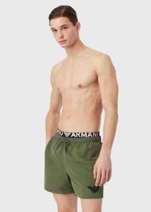 Zwemshort met elastiek KAKI