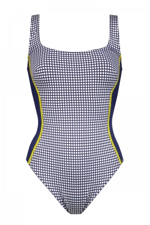 Squares Navy/white/lime