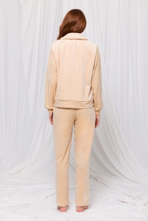 Korte jas en broek beige Beige