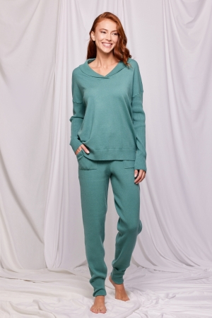 Homewear blauwgroen knit Blauwgroen