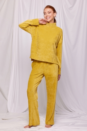 Homewear oker opstaande kraag Oker