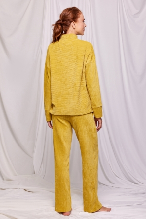 Homewear oker opstaande kraag Oker