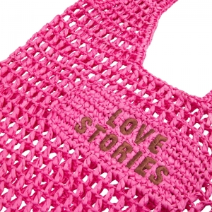Straw Shopper Pink