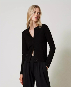 Gilet met strassen Nero