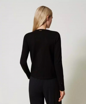 Gilet met strassen Nero