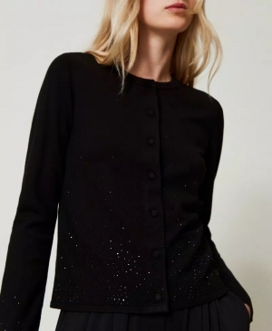 Gilet met strassen Nero