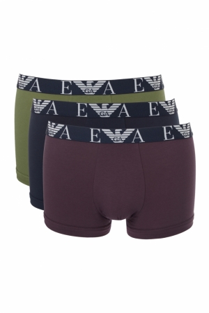 3-pack trunk stretch cotton Oliva/marine/mo