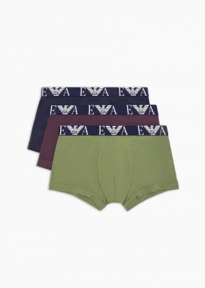 3-pack trunk stretch cotton Oliva/marine/mo