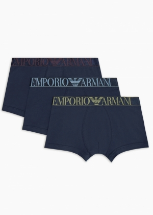 3-pack trunk stretch cotton Marine/marine