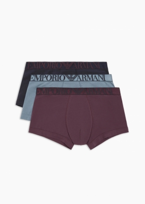 3-pack trunk stretch cotton Marine/tempesta