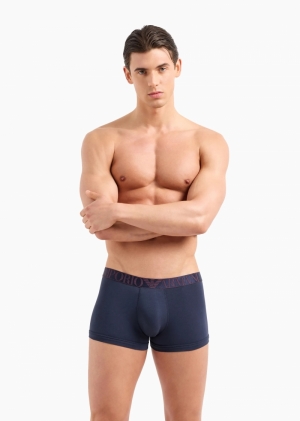3-pack trunk stretch cotton Marine/tempesta