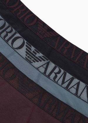 3-pack trunk stretch cotton Marine/tempesta