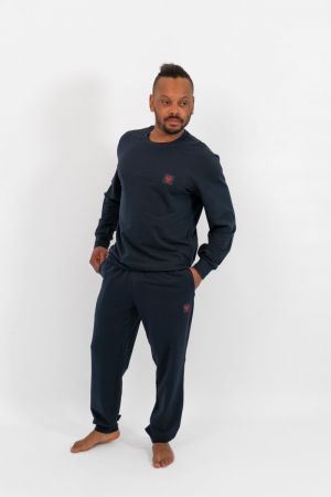 Homewear ensemble ronde hals Marine