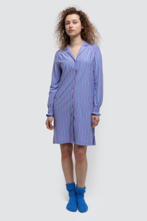 Slaapkleedje streep Roos/Blauw