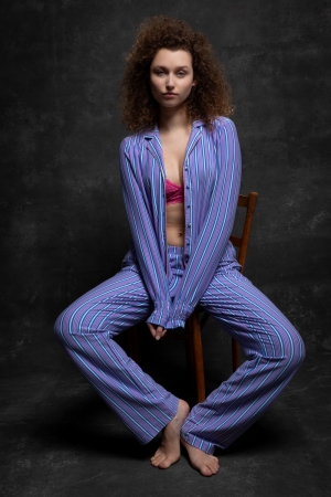 Pyjama streep Roos/Blauw