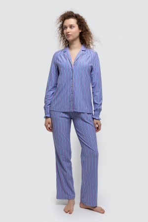 Pyjama streep Roos/Blauw