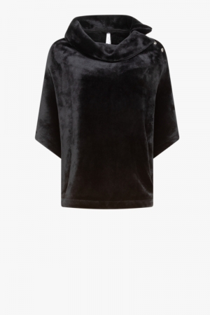 Poncho fleece Zwart