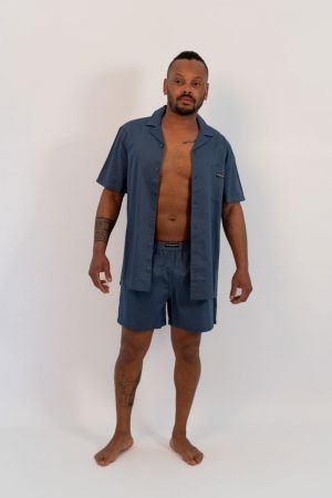 Pyjama met short Vintage indigo