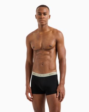 Stretch cotton Zwart/kaki