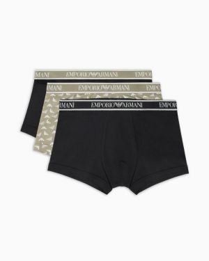 Stretch cotton Zwart/kaki