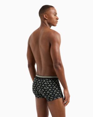 stretch cotton zwart/kaki