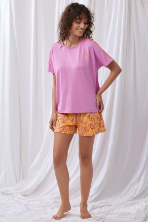 Pyjama kort lila Lila