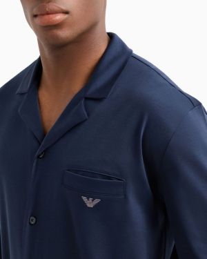 Pyjama knopen lang Armani blue