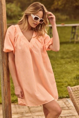 Strandjurk fluo oranje streep Oranje