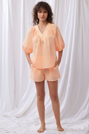Ensemble fluo oranje streep oranje
