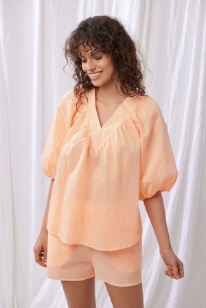 Ensemble fluo oranje streep oranje