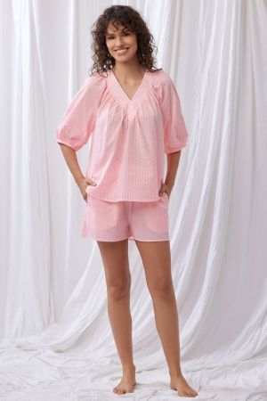 Ensemble fluo roze streep Roze