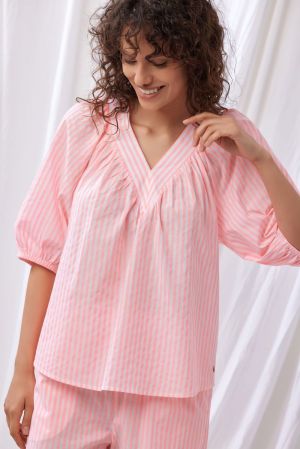 Ensemble fluo roze streep Roze
