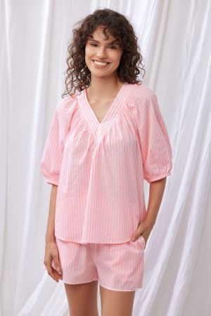 Ensemble fluo roze streep Roze