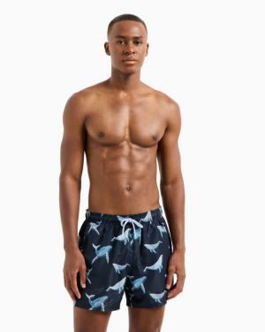 Zwemshort Blue print whal