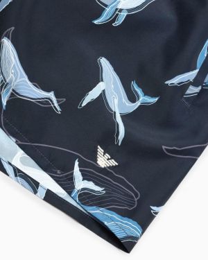 Zwemshort Blue print whal