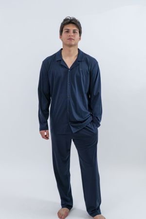 Pyjama knopen lang Armani blue