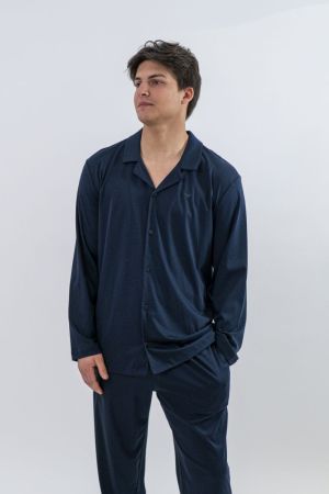 Pyjama knopen lang Armani blue