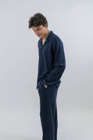 Pyjama knopen lang Armani blue