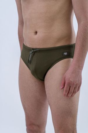 Zwemslip Chevron olive