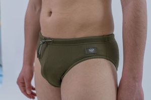 Zwemslip Chevron olive